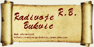 Radivoje Bukvić vizit kartica
